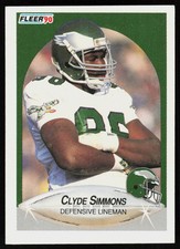 1990 Fleer Clyde Simmons #90 FOOTBALL Philadelphia Eagles