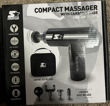 Starter Compact Massage Gun Rechargeable Cordless Multispeed 4 Heads Carry Case