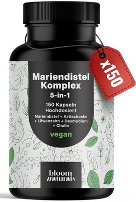 Leber Komplex Kur - 150 Kapseln - Mariendistel Artischocke Löwenzahn - Vegan