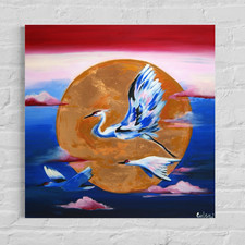 Quadri cicogne al tramonto quadro su tela moderno decorazione da parete quadro da parete