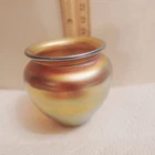 Steuben Glass Aurene Iridescent Tooth Pick Holder Signed and Numbered