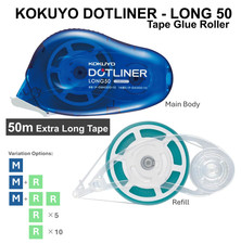 KOKUYO Dotliner Long 50 10mmx50m Tape Glue Roller Strong Adhesive Refill Japan