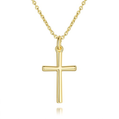 14K Gold Cross Necklaces for Women Gold Cross Chain Minimalist Pendant Small ...