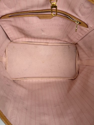 LOUIS VUITTON Neverfull Monogram White Canvas Pink Interior Tote Shoulder Bag - 第 11/18 張圖片