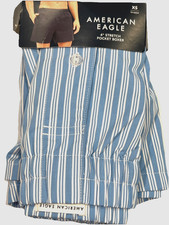 NWT AMERICAN EAGLE 4" Stretch Pocket Boxer Sz XS-S-M-L-XL Blue White Stripes 70