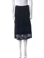 Dolce&Gabbana Cotton Lace Navy Maxi Skirt Size IT44