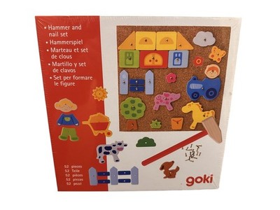 Goki | Hammerspiel Farm 52tlg. | Spielzeug Holzspielzeug Motorik | NEU & OVP