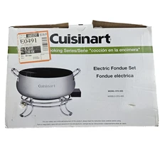 Cuisinart Electric Countertop Fondue Pot CFO-3SS 3 Qt Non Stick with Forks 1000w