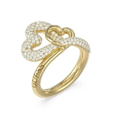 GUESS Schmuck Damenring Herz Pavé Goldfarben JUBR06055JWYG - Bild 1 von 2
