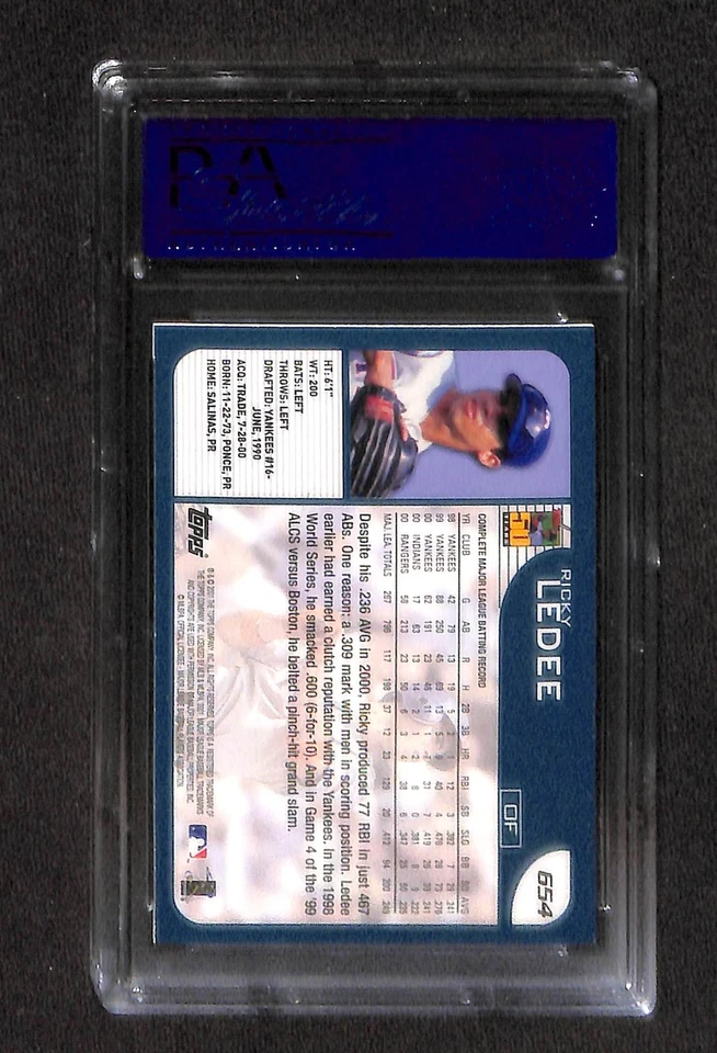 2001 Topps #654 RICKY LEDEE PSA 9 Mint 14147202  - Image 2 of 3