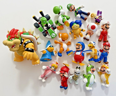 Jakks Pacific Nintendo Super Mario Bros Figure Lot 18 Mario Luigi Bowser Yoshi
