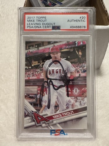 MIKE TROUT SIGNED 2017 TOPPS SERIES 1 CARD #20 PSA DNA AUTHENTIC AUTO MLB ANGELS