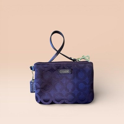 Coach Bordeaux Dark Purple Signature Wristlet NWT F50423