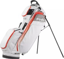 PING HOOFER 14 STAND BAG LIGHT GREY/RED