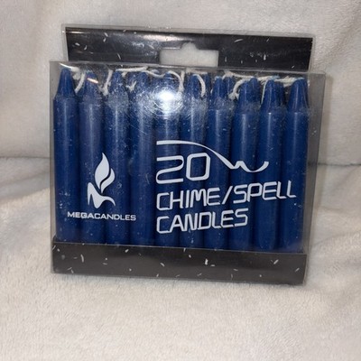 Mega Candles - Unscented 4'' Chime / Spell Taper Candles - Dark Blue, Set of 20