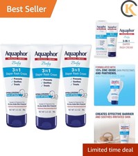 Baby Diaper Rash Cream, 3-in-1 Diaper Rash Relief, 3.5 Oz Tube, Pack of 3
