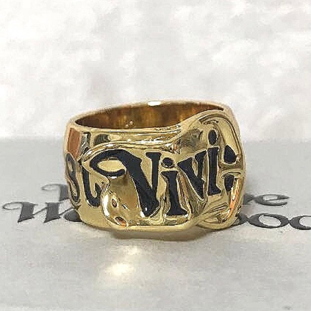 アクセサリー Vivienne Westwood Belt Logo Ring XL Vivienne Westwood Ring L Size 8 Belt Gold w/Pouch NO BOX | eBay