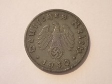 1940D GERMAN DEUTSCHES REICH ZINC 10 PFENNIG in VERY NICE COLLECTABLE CONDITION