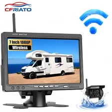 7" Monitor Wireless Rear View Backup Kit for RVs Truck Caravan Reverse 1x Camera