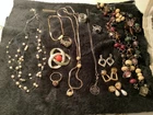 Lot Of 14 Vintage Estate Find Costume Jewelry