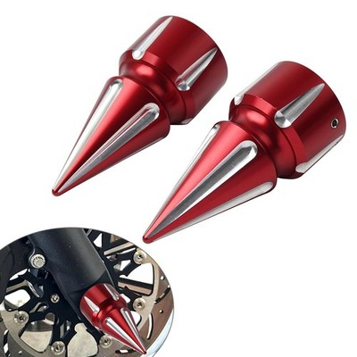 Front Axle Cap Nut Cover 3.6'' For Harley Softail 07+ Dyna 08+ Street Glide Red