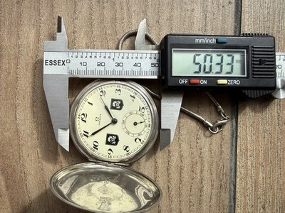 Vintage 1920s Omega Swiss Silver Pocket Watch Military Skull Dial