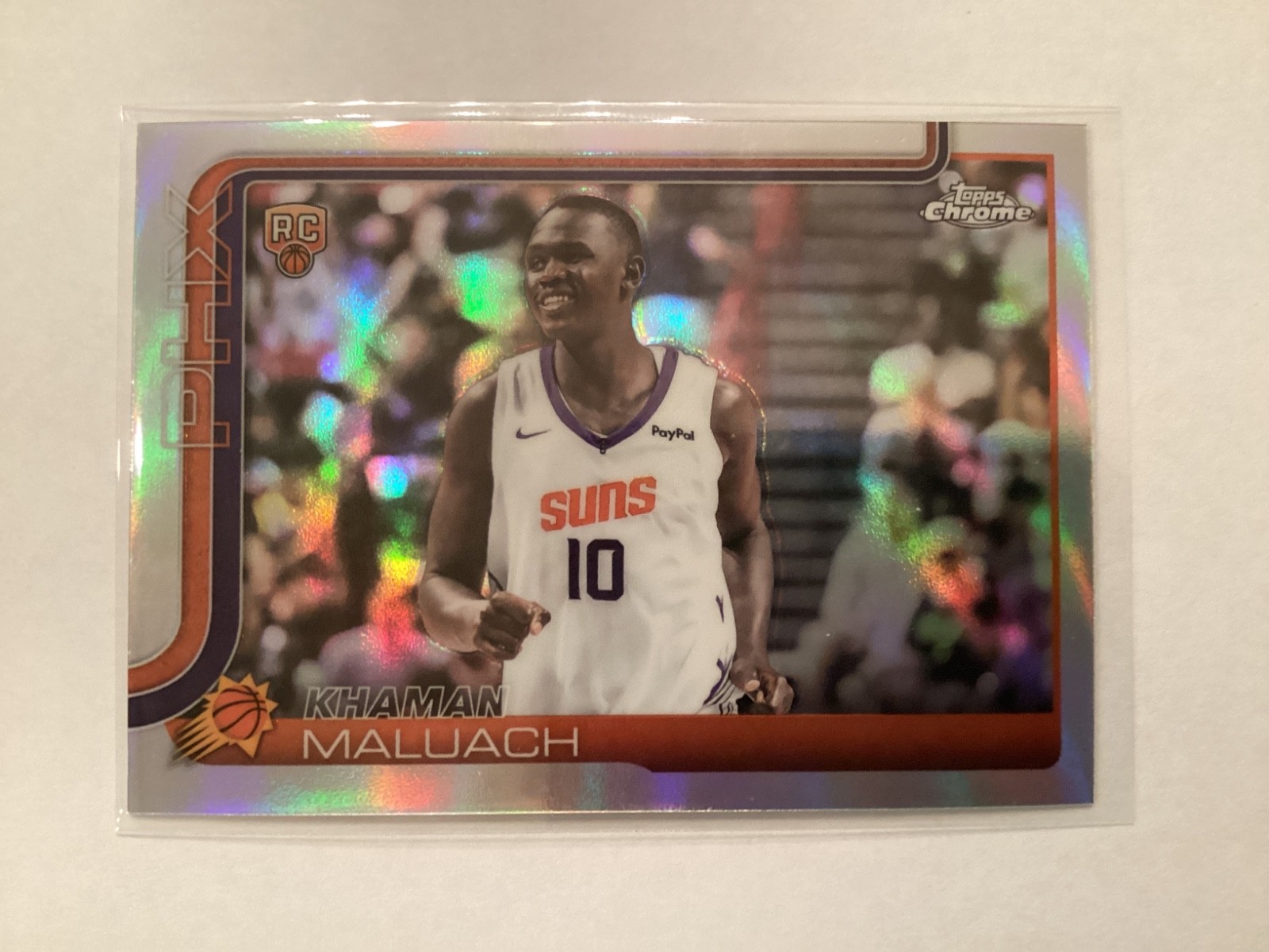 Khaman Maluach 2025-26 Topps Chrome Rookie Refractor Card # 260 Suns