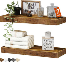QEEIG Bathroom Floating Shelves for Wall - 15.7" Wall Mounted Shelf over Toilet