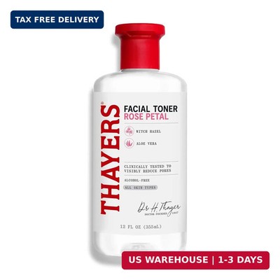 THAYERS Alcohol-Free Rose Petal Witch Hazel Facial Toner for Glowing Skin, Sooth