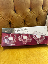 Holiday Time 6-Piece Clear Glass Star Tea Light Holders Christmas Decorative