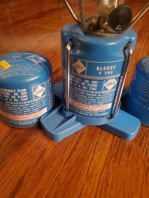 Lot Of 2 Camping Gaz C206 Fuel Cartridges + Bleuet S 200 Single