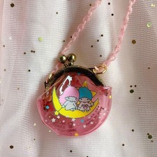 Sanrio Little Twin Stars KIKI LALA Necklace Clasp Coin Purse Vintage Used 1976