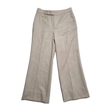 Lauren Ralph Lauren Womens 4 Beige Wool Dress Pants Wide Leg Career Trouser