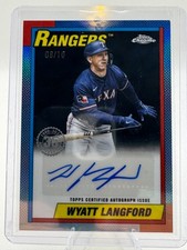 2025 Topps Chrome 1990 35th Anniversary Black Refractor Wyatt Langford Auto /10