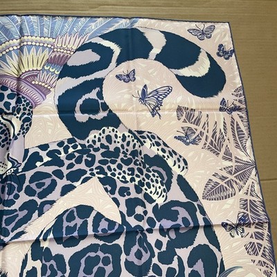 New Hermes scarf silk Carre 90 Jaguar Quetzal | eBay