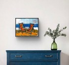 Original Neo Expressionist Beach Chairs Acrylic 11x14 Canvas, Holly Hammond — photo 3