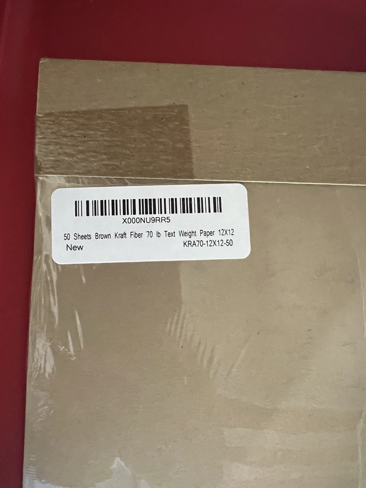 50 hojas de papel de cubierta de fibra Kraft marrón 70 - 12x12 - 50 hojas, kraft marrón Foto 3 de 4