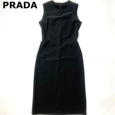 USED BEAUTIFUL PRADA SLEEVELESS DRESS IN BLACK, SIZE 40 GOOD