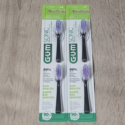 G.U.M. SONIC Electric Toothbrush Replacement Heads 4110 - SOFT - 4 HEADS
