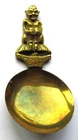 English Antique Victorian Brass Tea Caddy Spoon Dartmoor Pixie Tourist Souvenir