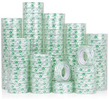 96Rolls Crystal Clear Tape Refills for Dispenser, Bulk Office Transparent Tap...