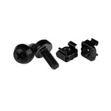 Image of StarTech.com M6 x 12mm Screws And Cage Nuts 100 Pack Black CABSCREWM62B