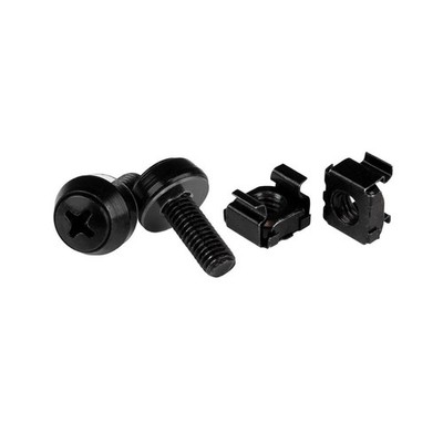 StarTech.com M6 x 12 mm Schrauben und Käfigmuttern 100er-Pack schwarz CABSCREWM62B