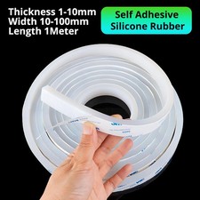 White Self Adhesive Silicone Rubber Sealing Strip Width 10-100mm Thick 1-10mm