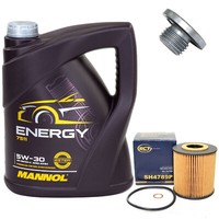 MotoröL Set 5W-30 5 Liter + ÖLfilter SH 4789 P + Schraube FüR BMW 3Er E46 5Er X5