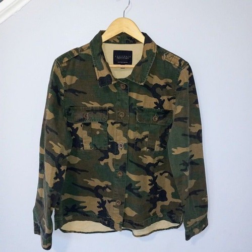 Sanctuary Camo Utility Jacket Shacket-Large-Pockets-Unlined-Lightweight-