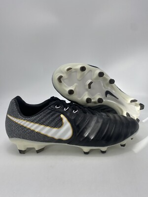 Nike Tiempo Legacy III FG Black & White Kangaroo Leather 897748 002 Size 7