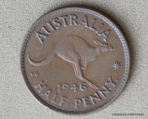 1946y. HALFPENNY DOT UNDER KINGS HEAD PREDECIMAL ERROR COIN #FADA1 - Picture 7 of 10