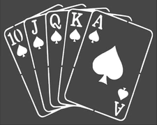 6"x7" Clear Plastic Stencil - Playing Cards Flush (SA1217)*****