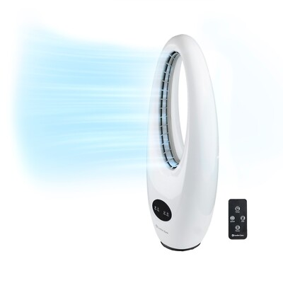 #ad Comfort Zone Oscillating Bladeless Tower Fan Remote Control 3 Speed 28 inches $62.19